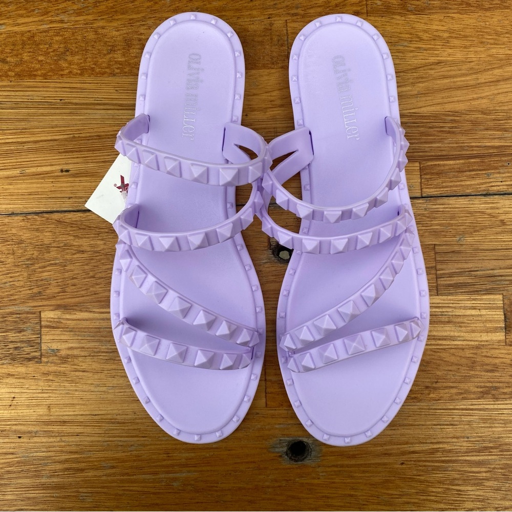 Olivia Miller Lavender Studded Sandals